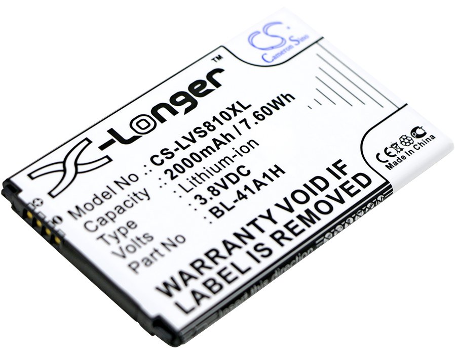 LG BL-41A1H, EAC62638301 Transpyre, VS810, VS810PP, LS660, Optimus MS395, CZ2112LWR 2000mAh Li-on Mobile Phone аккумулятор