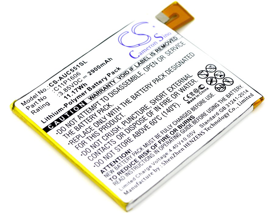 Asus C11P1606, 0B200-02250000 ZenFone 3 Laser, ZC551KL 2900mAh Li-Polymer tālruņa akumulators