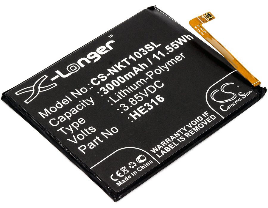 Nokia HE316, HE317, HE335 6, TA-1025, TA-1039, 3300mAh Li-Polymer Mobile Phone akumulatoru