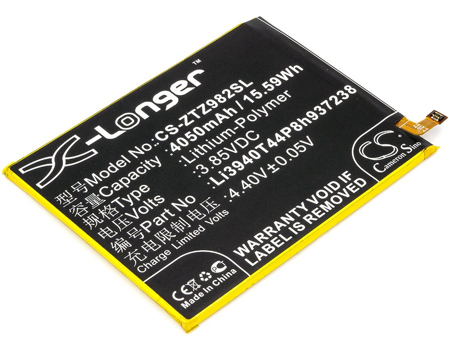 ZTE Li3940T44P8h937238 Blade Z Max, Z982 4050mAh Li-Polymer mobile phone battery