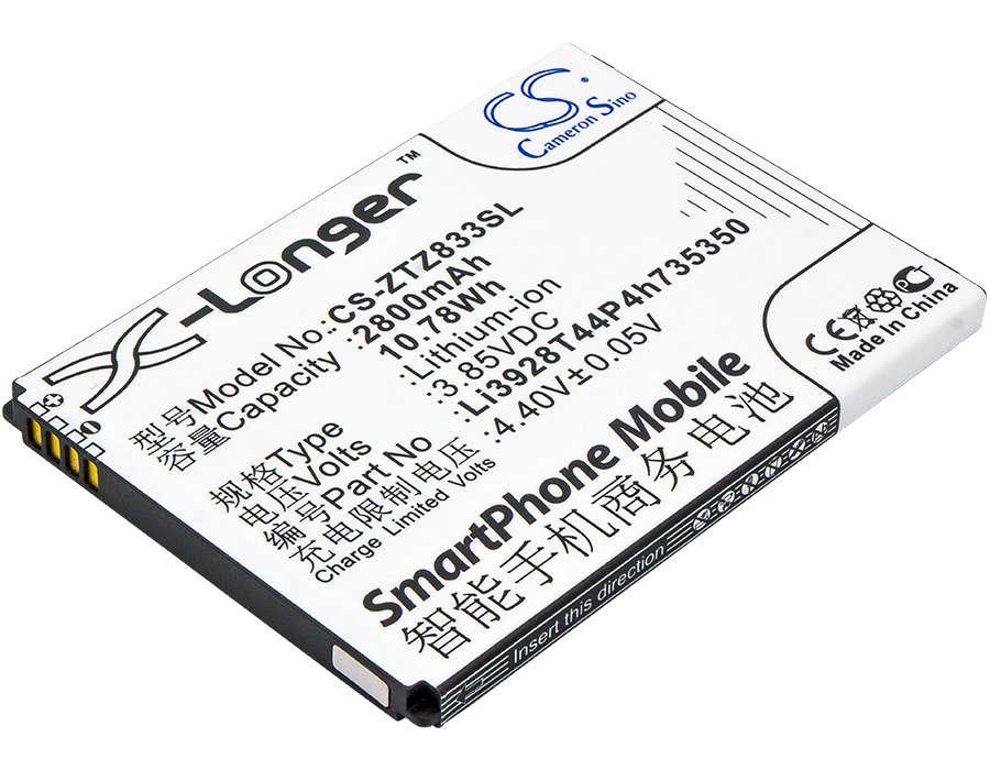 ZTE Li3928T44P4h735350 Avid Trio, Z833 2800mAh Li-on Mobile Phone akumulatoru