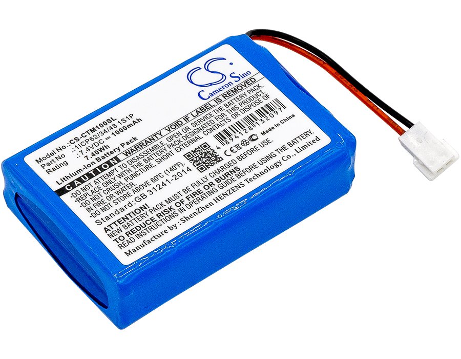 CTMS 1ICP62/34/48 1S1P Eurodetector 1000mAh Li-ion makseterminali aku