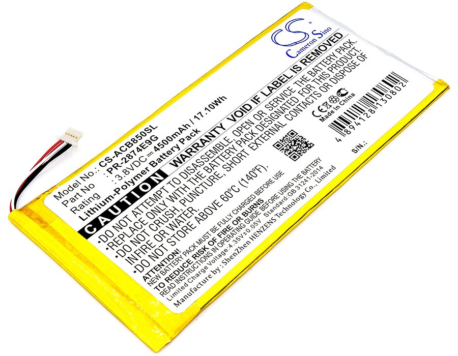 Acer PR-2874E9G 4500mAh Li-Polymer tablet battery