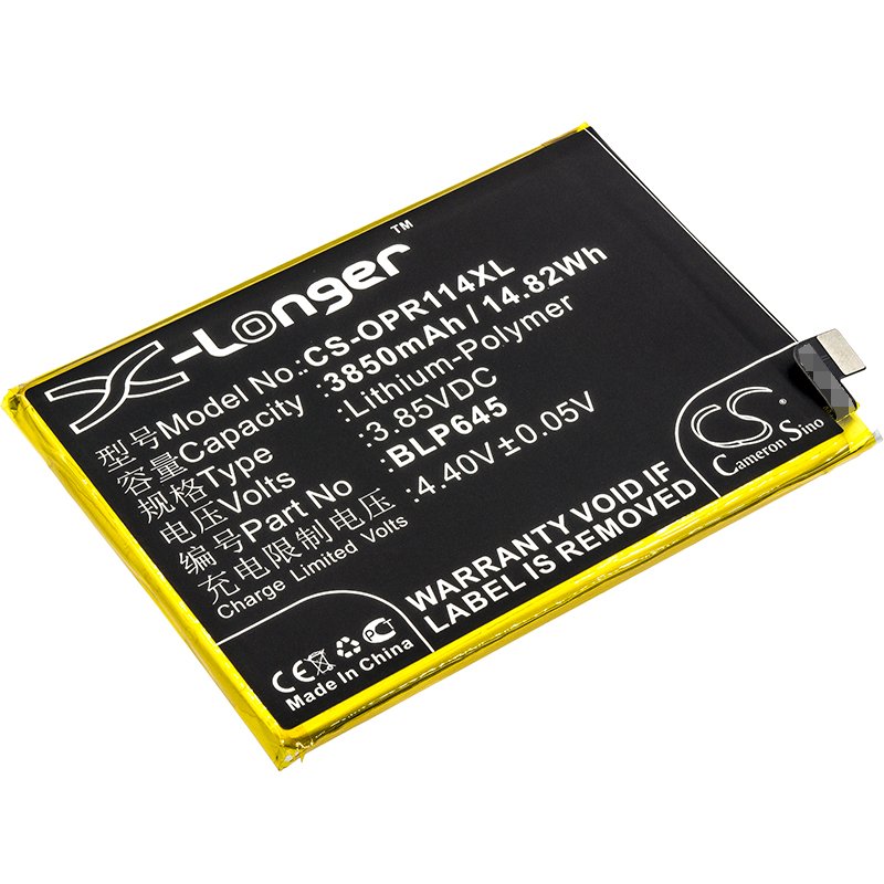 OPPO BLP645 3.85V 3850mAh Li-Polymer mobilā tālruņa akumulators