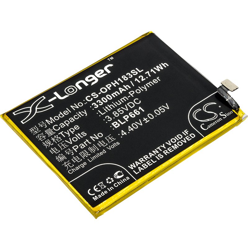 OPPO BLP661 3.85V 3300mAh Li-Polymer mobilā tālruņa akumulators