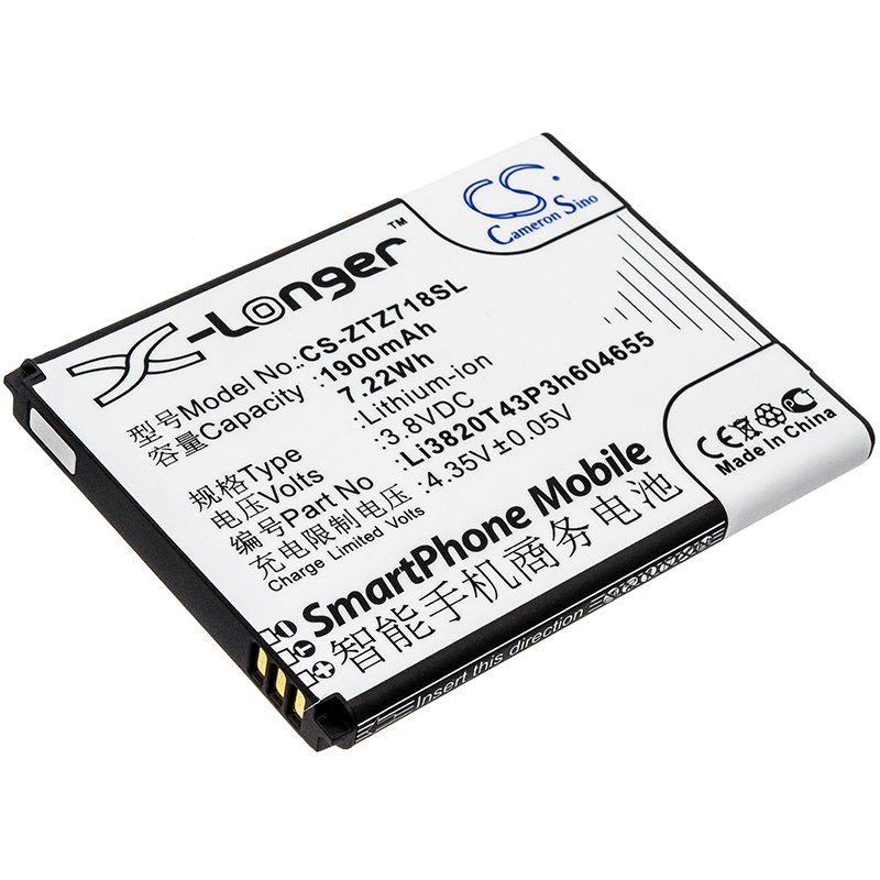 ZTE Li3820T43P3h604655 1900mAh Li-ion tālruņa akumulatoru