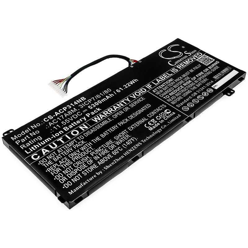 Acer TravelMate X3410, AC17A8M Li-ion 5300mAh aккумулятор для лаптопa