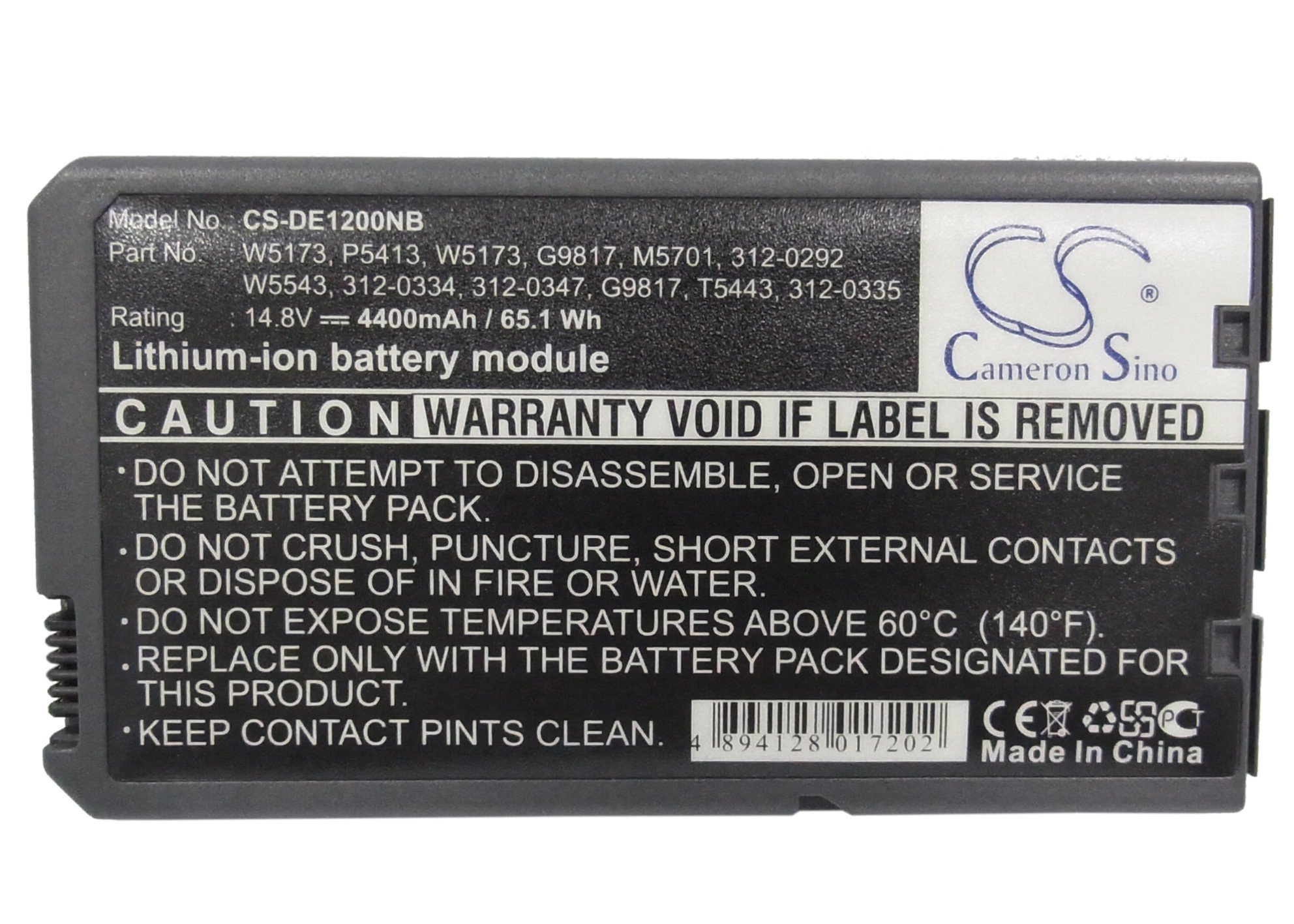 CS kannettavan akku Dell M5701, H9566, T5443 4400mAh