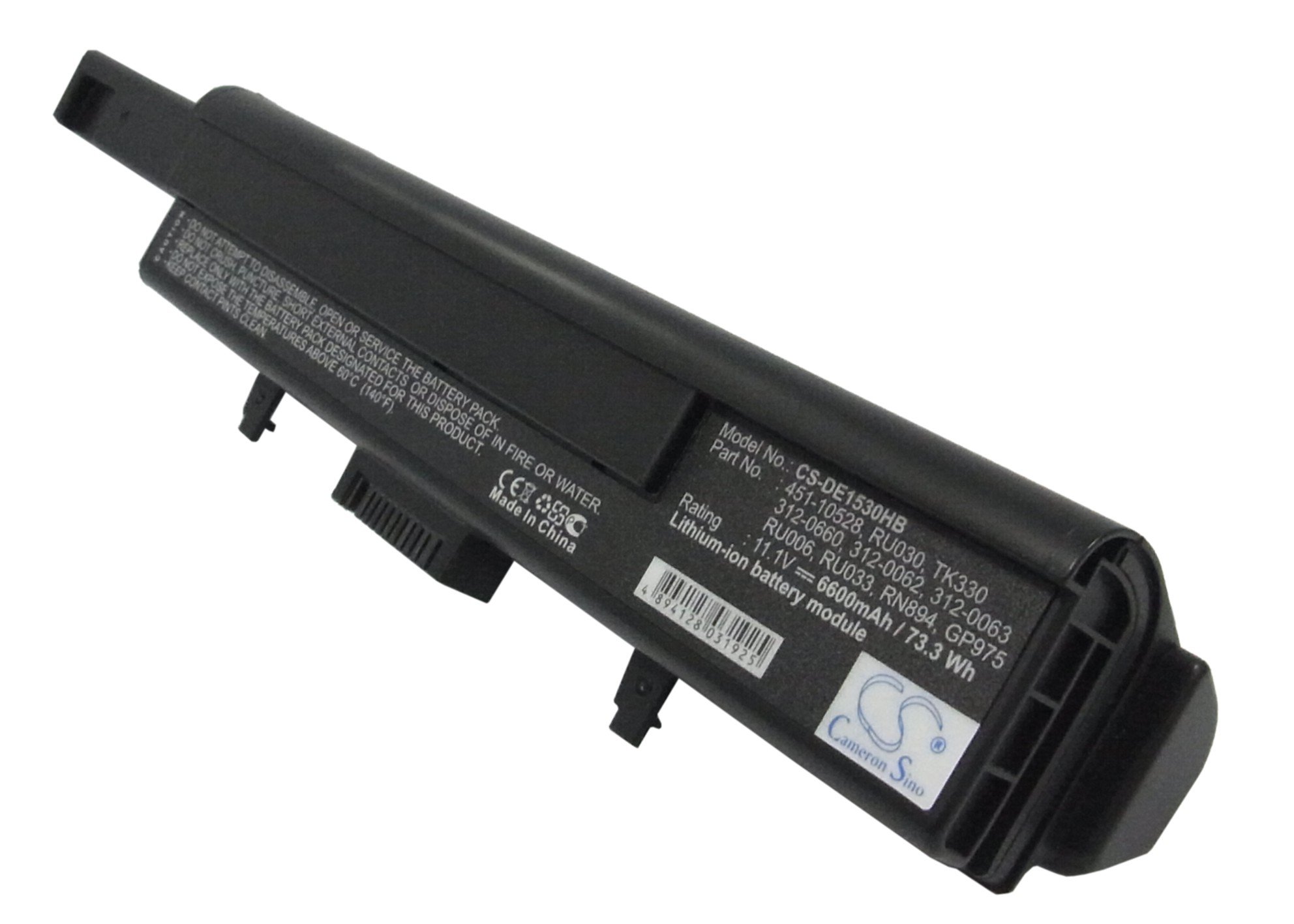 CS kannettavan akku Dell RU030, TK330, XT828, XT832, RU006, RU033, RN894, GP975, TK330 6600mAh