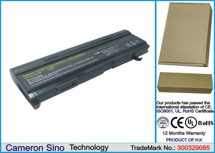 CS aккумулятор для лаптопa Toshiba PA3451U-1BRS, PA3457U-1BRS, PA3465U-1BRS, PABAS067 4400mAh