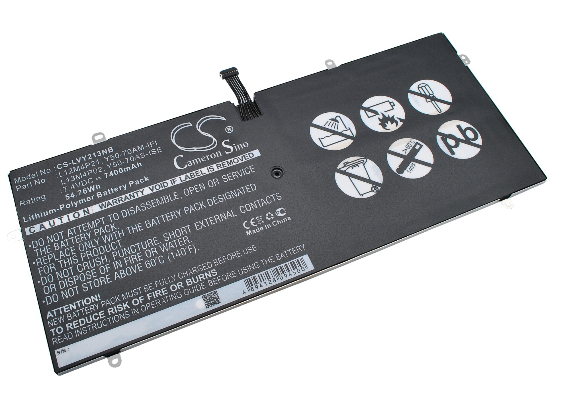 CS laptop battery Lenovo L12M4P21, L13M4P02 7400mAh