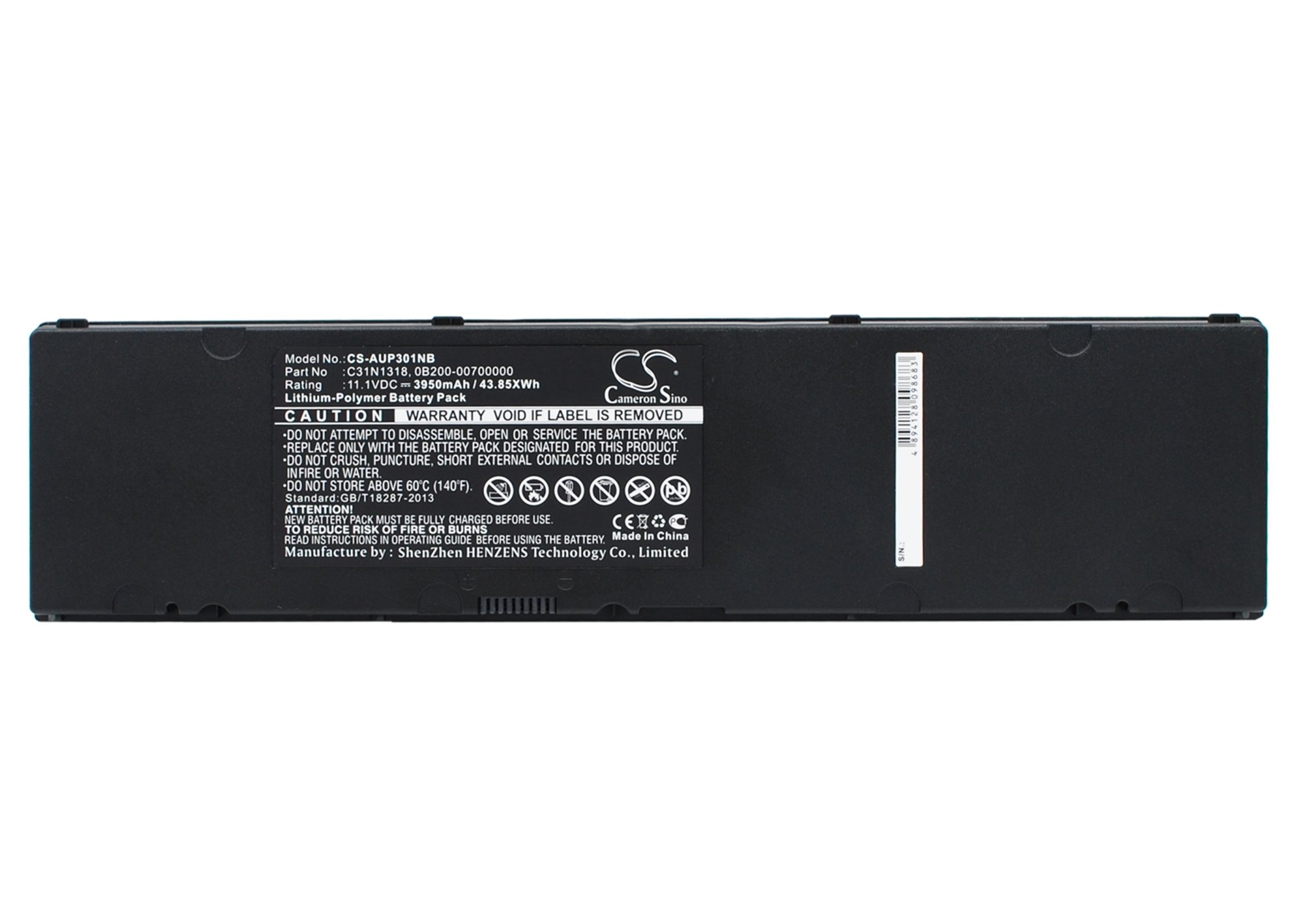 CS  kannettavan akku Asus C31N1318, 0B200-00700000 3950mAh