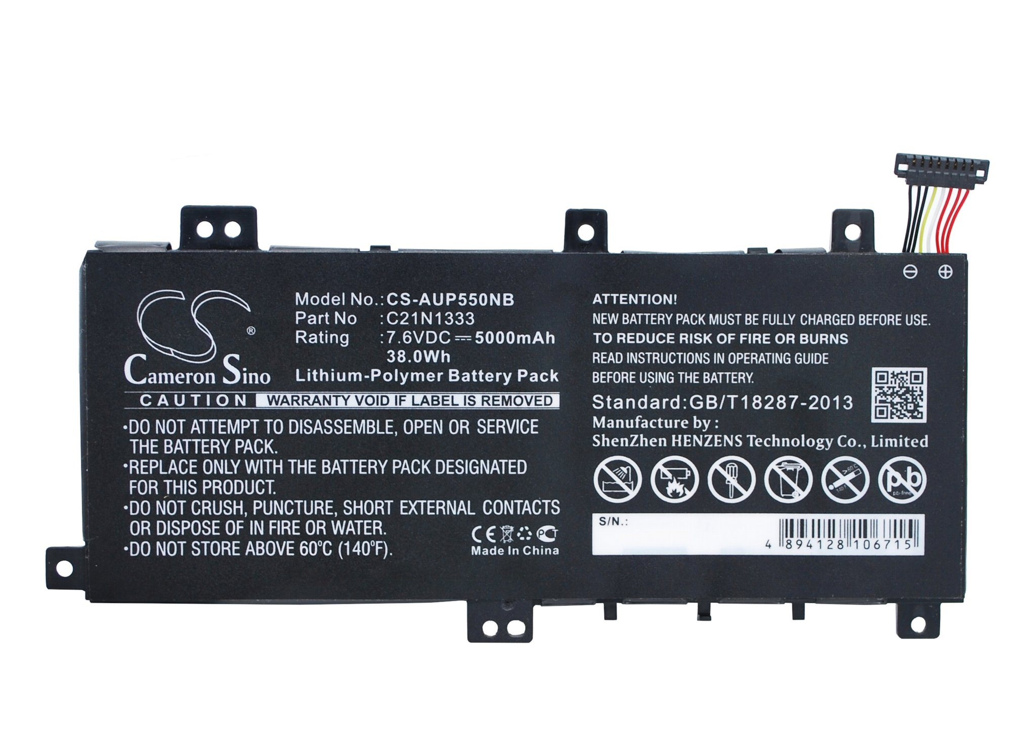 CS Laptop Battery Asus C21N1333 5000mAh