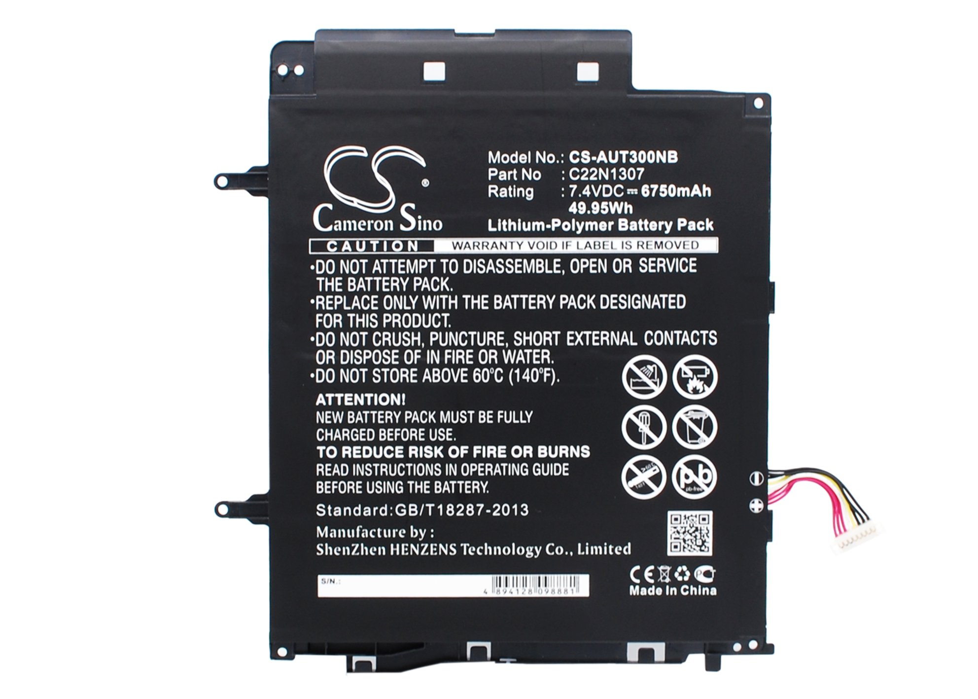 CS  kannettavan akku Asus C22N1307, 0B200-00570000 6750mAh