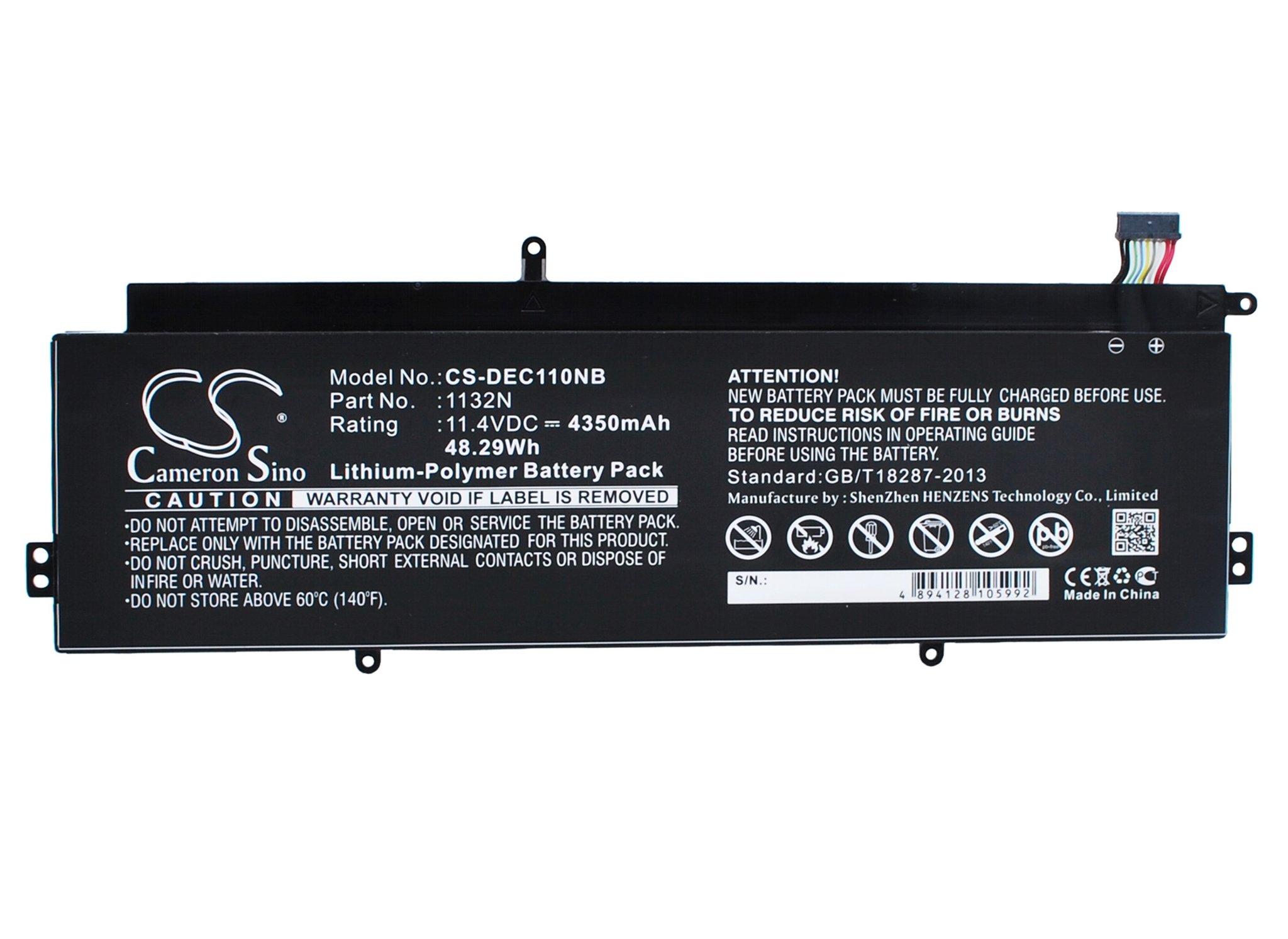 CS Laptop Battery DELL 1132N, 01132N, CB1C13 4350mAh