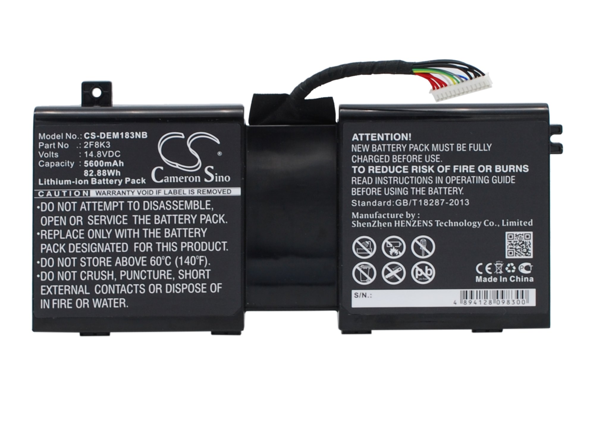 CS Laptop Battery DELL 2F8K3, 0G33TT, 0KJ2PX, KJ2PX, G33TT 5600mAh