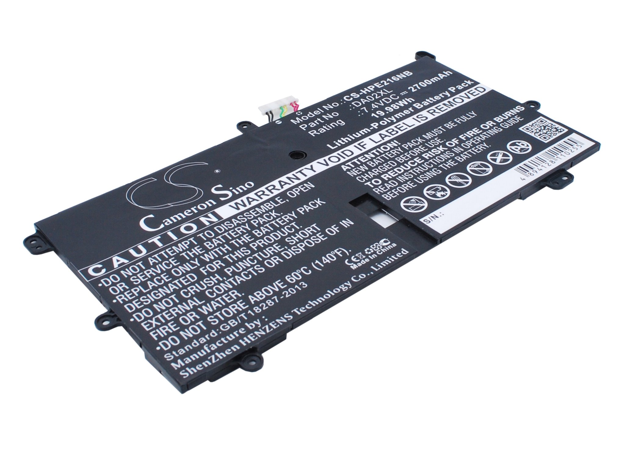 CS kannettavan akku HP DA02XL, 664399-1C1, HSTNN-IB4C, TPN-P104 2700mAh Li-PL