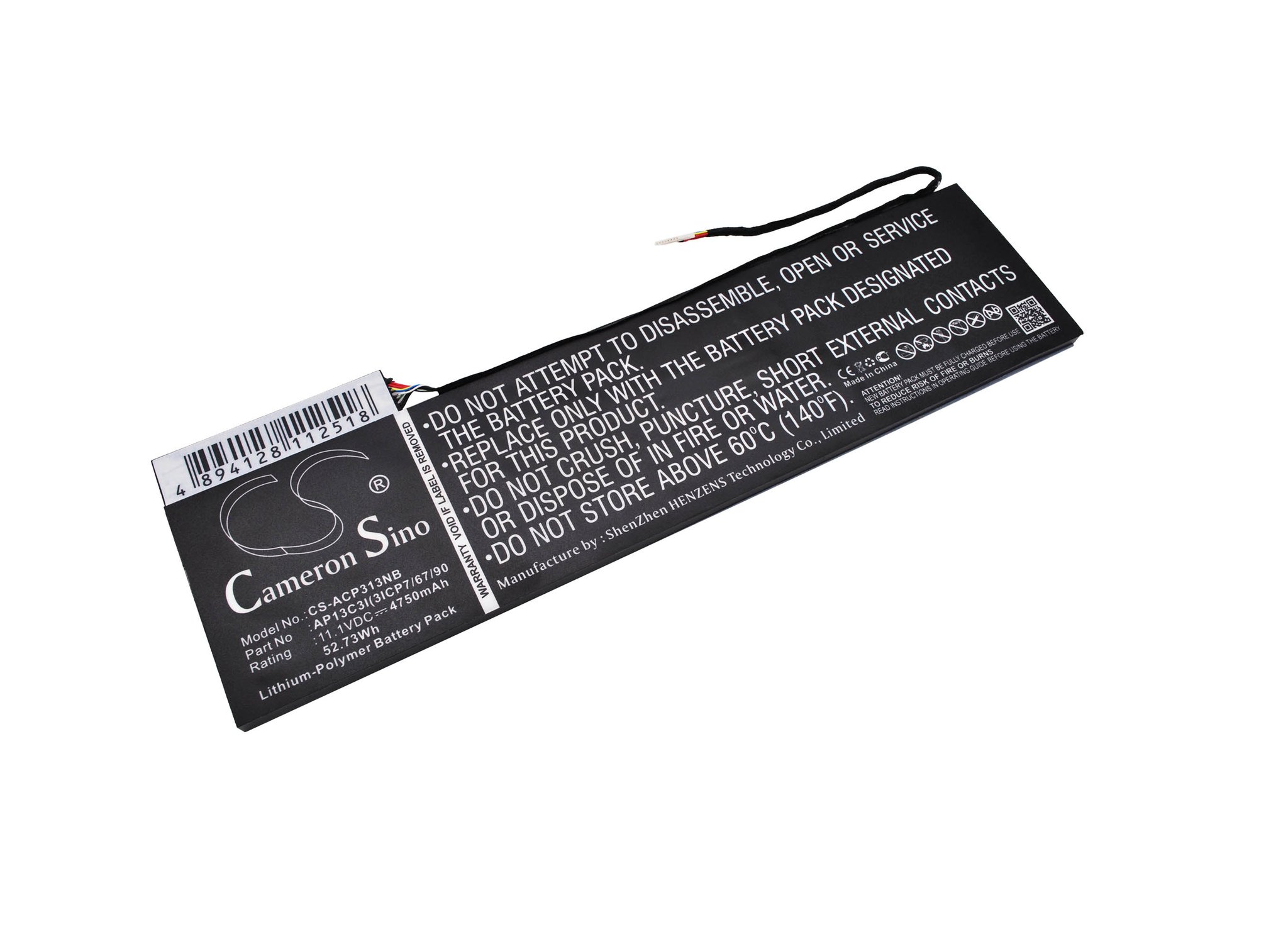 CS kannettavan akku Acer AP13C3I, AP13C3I(3ICP7/67/90) 4750mAh Li-PL