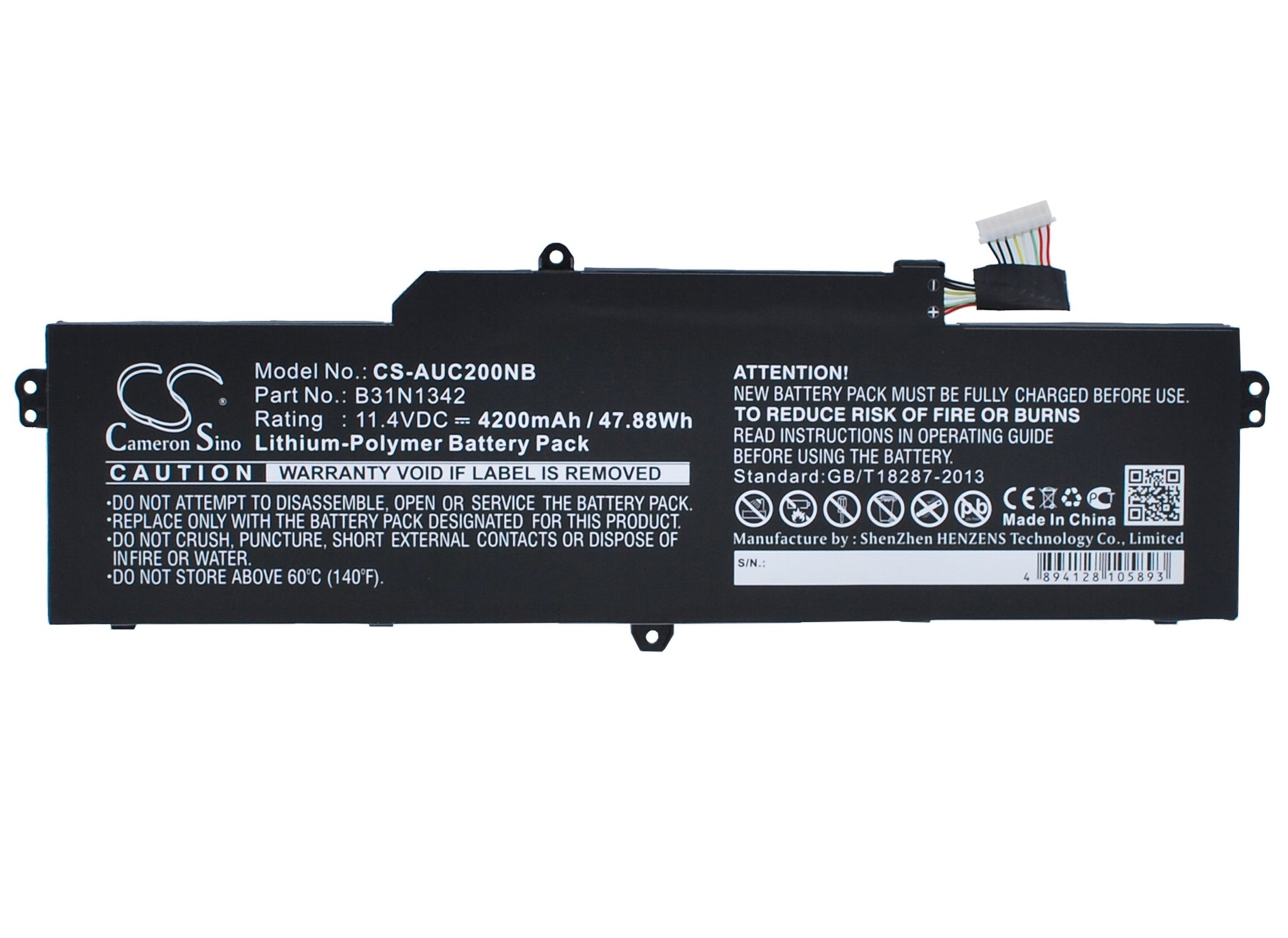 CS kannettavan akku Asus B31N1342, B31N1342 (3ICP7/60/82) 4200mAh Li-PL