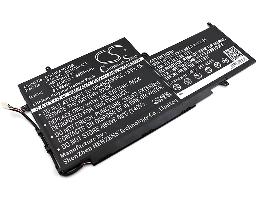 CS laptop akumulators HP Spectre X360 15, 831532-421, HSTNN-LB7C, PG03XL 11.55V 5600mAh Li-Polymer