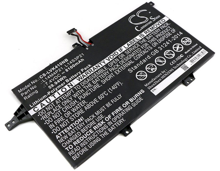 CS kannetavan akku Lenovo K41-70,M41-70,M41-70A-ITH, L14M4P21, L14S3P21 7.40V 8100mAh Li-Polymer