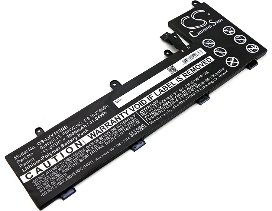 CS kannetavan akku Lenovo ThinkPad Yoga 11e Chromebook, 00HW043 11.4V 3600mAh Li-Polymer