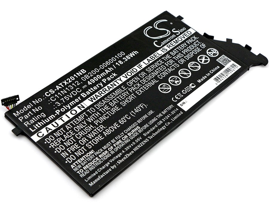 CS kannettavan akku Asus C11N1312, 0B200-00600100 Transformer Book TX201LA, TX201LA 4900mAh Li-Polymer