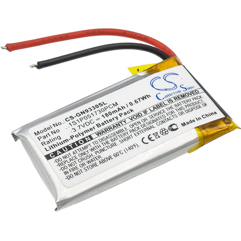 GN 1S1P051730PCM wireless headset battery 180mAh