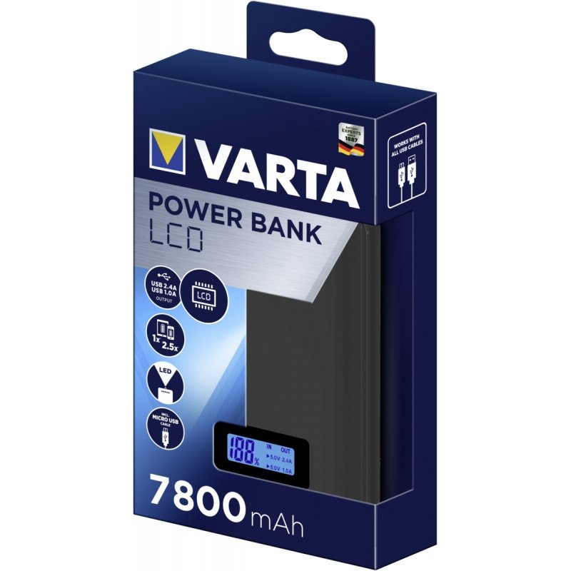 Varta powerbank 7800mAh + micro USB cable