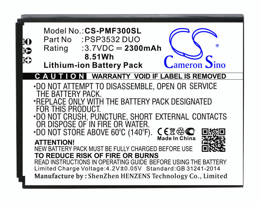 Prestigio PSP3532 DUO 2000mAh Li-ion telefonu akumulatoru