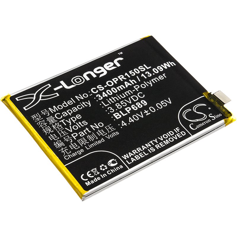 OPPO BLP689 3.85V 3400mAh Li-Polymer tālruņa akumulatoru