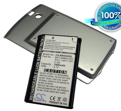 Blackberry Curve 8300 Extended with back cover mobile phone battery Li-ion 1900mAh
