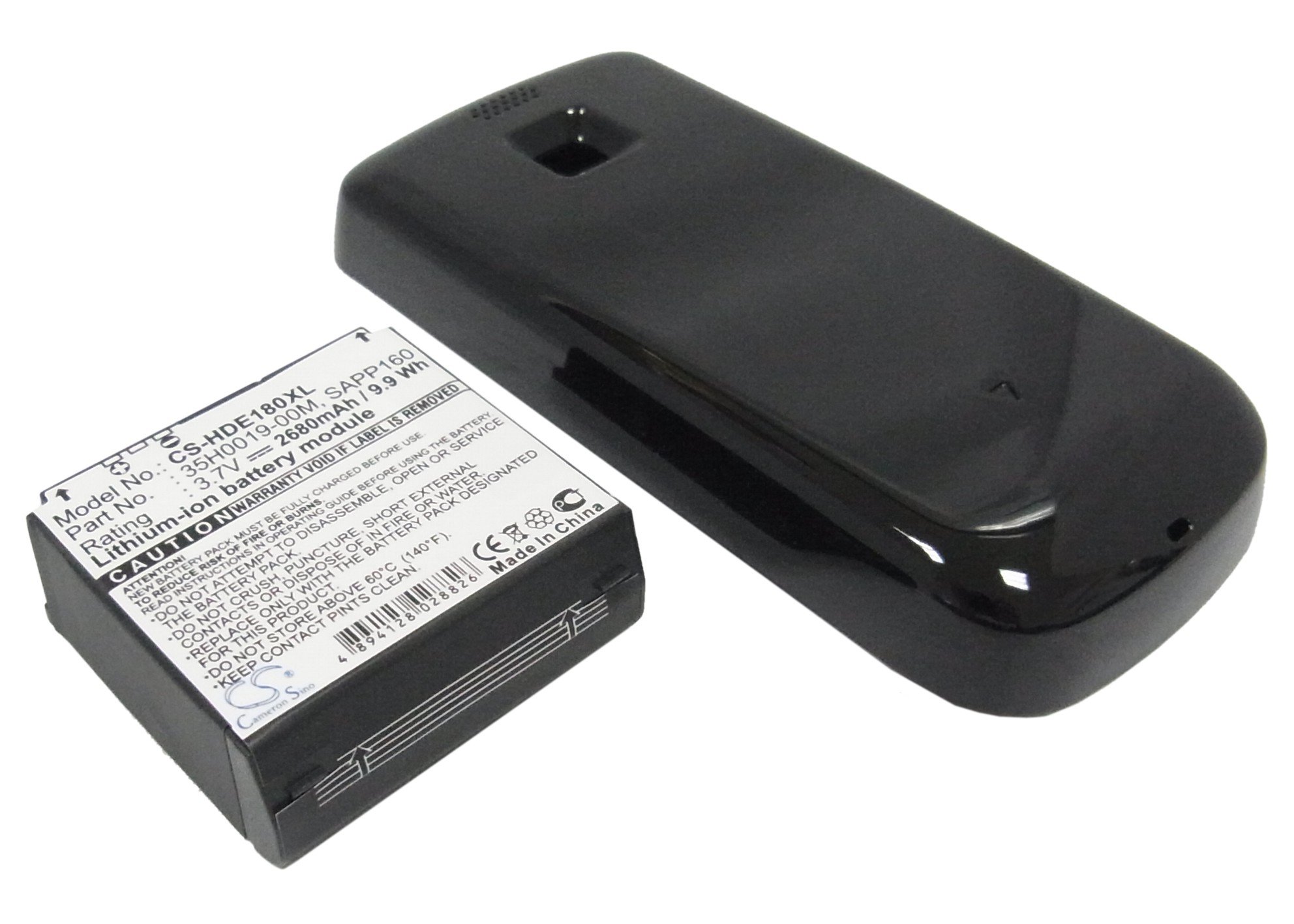 HTC Magic, A6161, Sapphire, Sapphire 100, Pioneer Extended Black Color with back cover mobile phone battery Li-ion 2680mAh