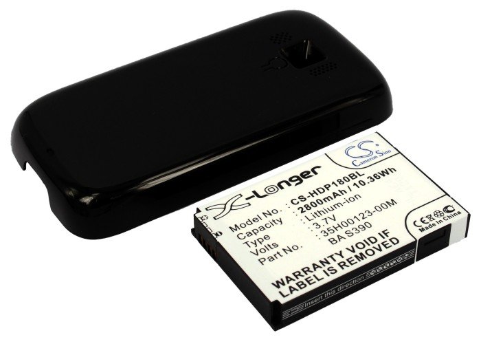 HTC Touch Pro 2, Touch Pro II, T7373, RHOD100 Extended mobile phone battery Black Color with back cover mobile phone battery Li-ion 2800mAh