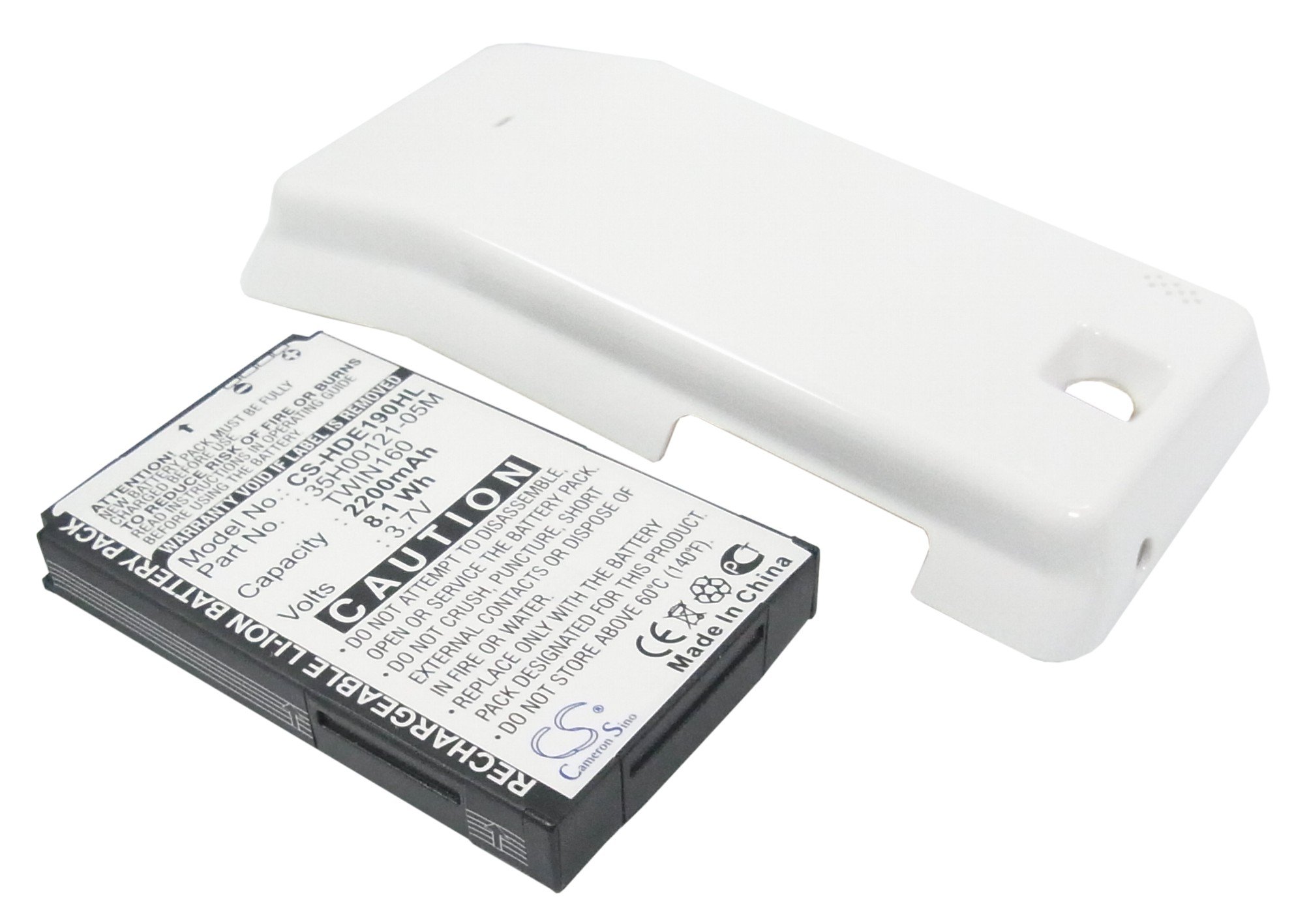 HTC Hero, Hero 100, Hero 130, A6262 Extended аккумулятор с новой задней крышкой (белая) Li-ion 2200mAh