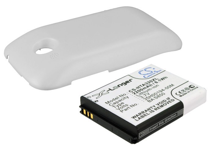 HTC BA S840, BA S850, BL01100 HTC Desire C, A320E  valge tagakaanega telefoniaku 2200mAh