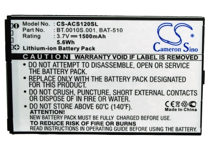 Acer BT.0010S.001, BAT-510 aku 1500mAh
