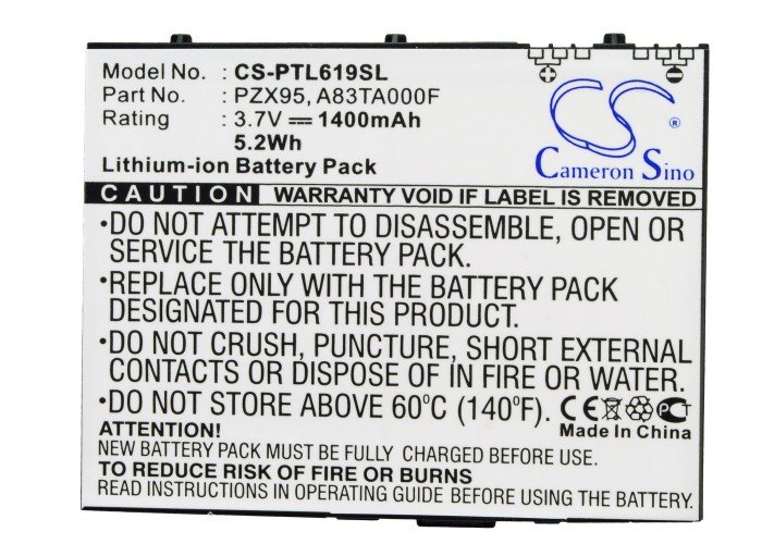 Pharos PZX95, Mercury 619, A83TA000F akumulatoru 1400mAh