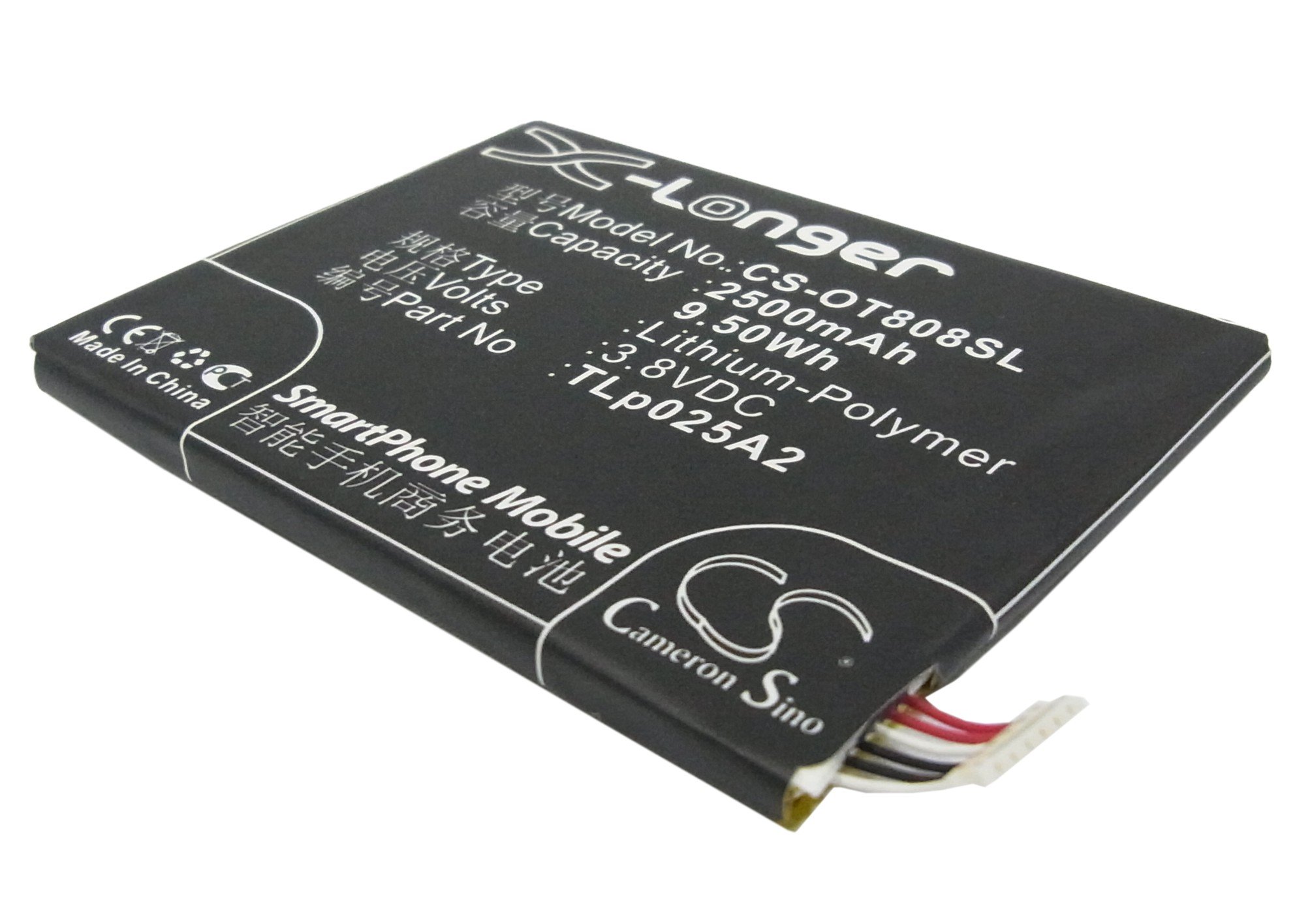 Alcatel OT-8008D, TLP025A2 аккумулятор телефона 2500mAh