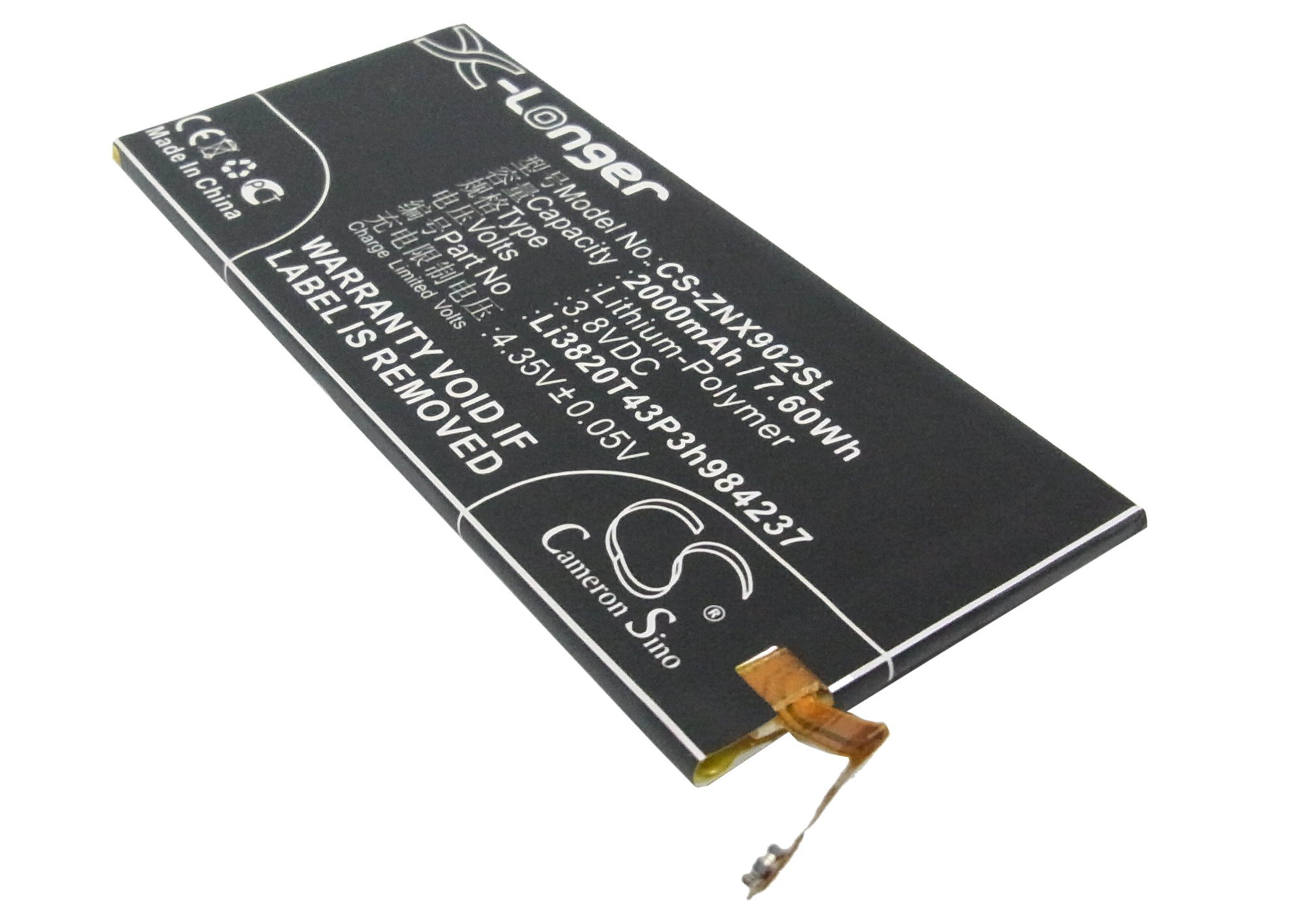 ZTE Nubia Z5 Mini, Li3820T43P3h984237 mobile phone battery 2000mAh