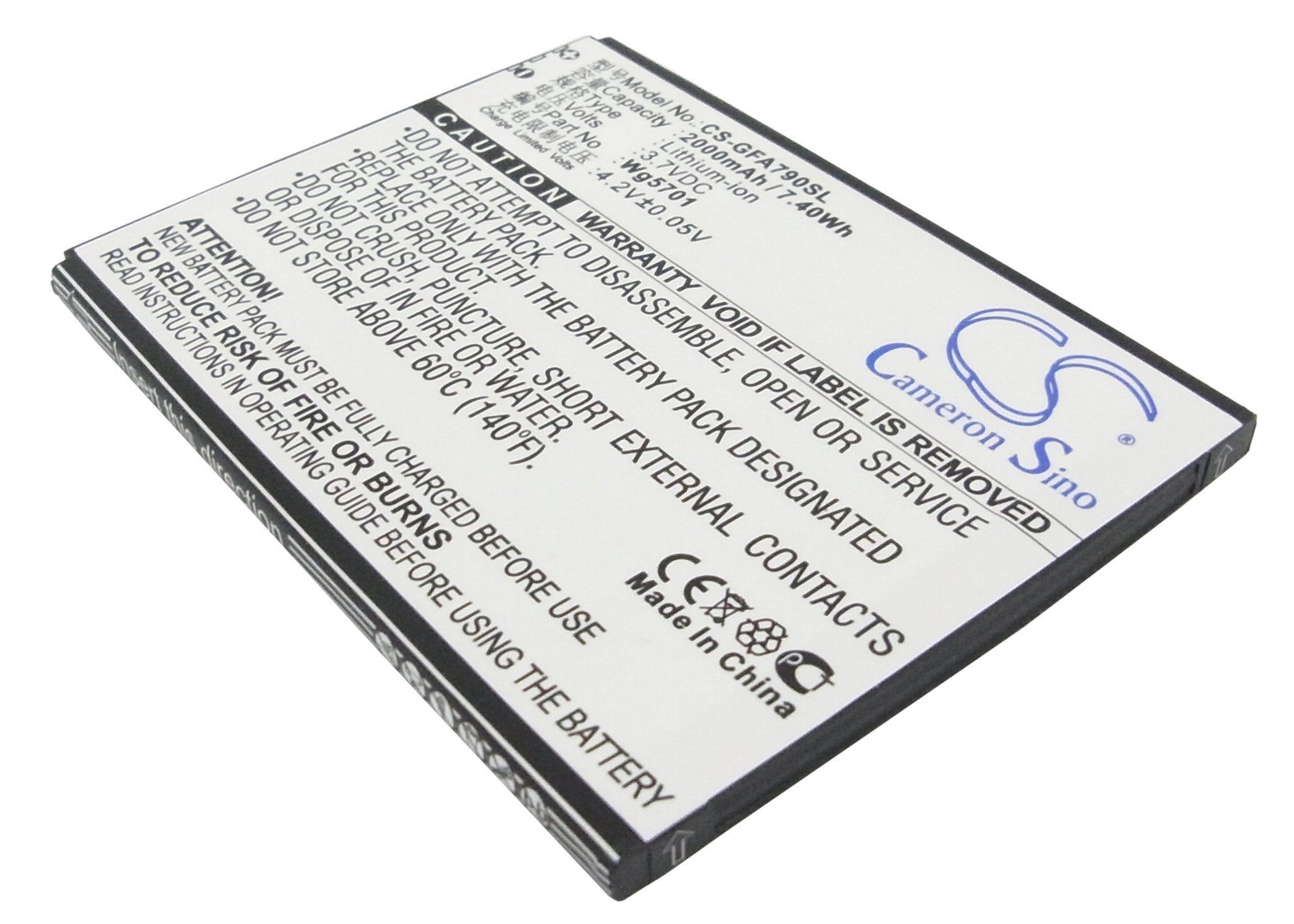 GFive G9, A79+, G7 WG5701 akumulatoru 2000mAh