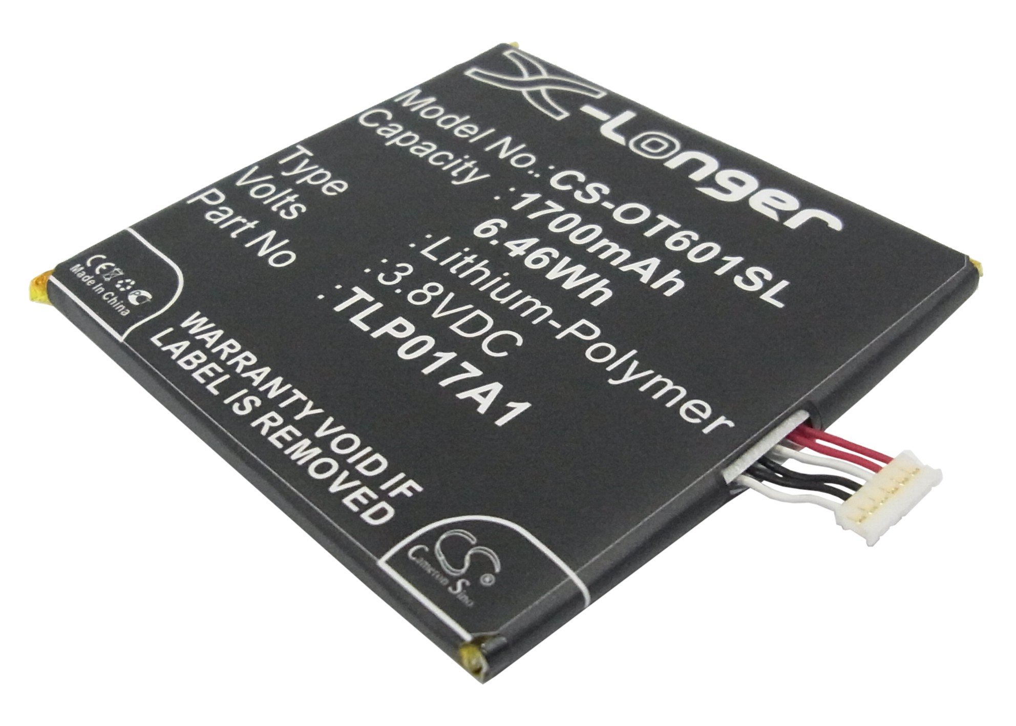 Alcatel TLP017A2, TLP017A1 mobile phone battery 1700mAh