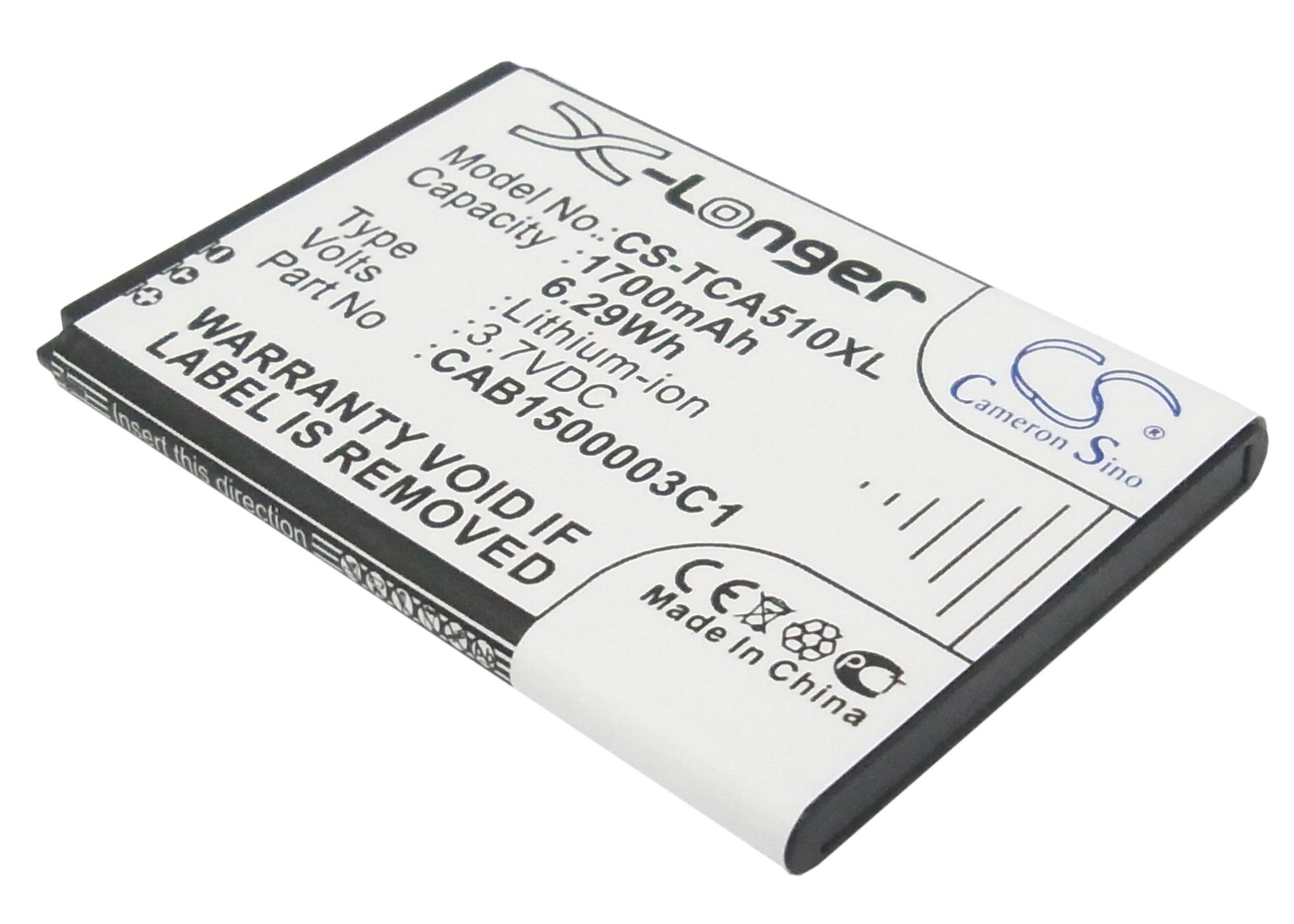 TCL CAB1500003C1, CAB1500002C1 mobile phone battery 1700mAh