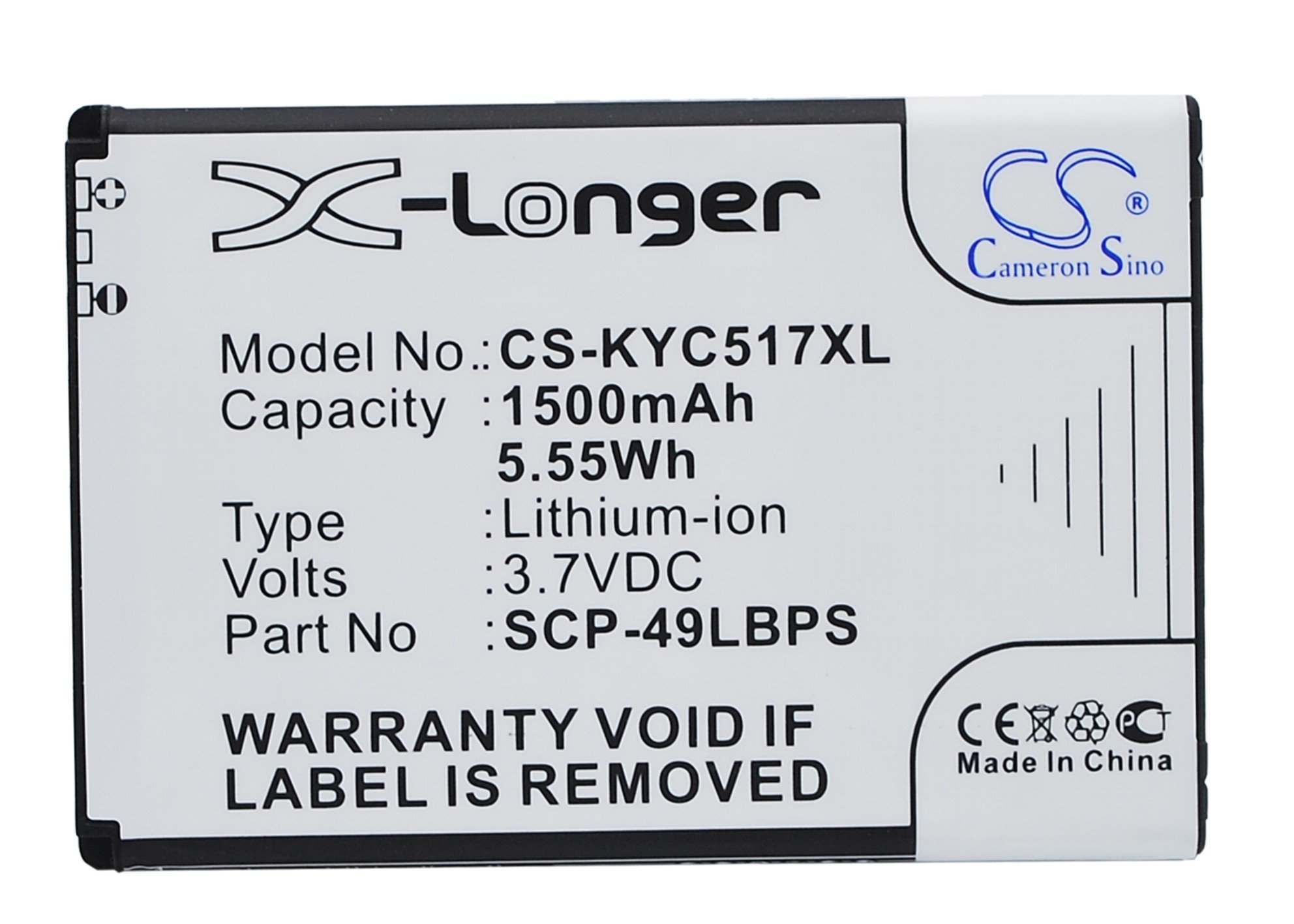 KYOCERA SCP-49LBPS mobile phone battery 1500mAh