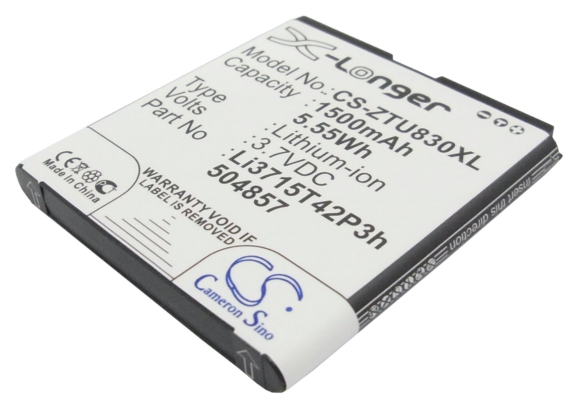 ZTE Li3715T42P3h504857, Li3715T42P3h504857-H mobile phone battery 1500mAh