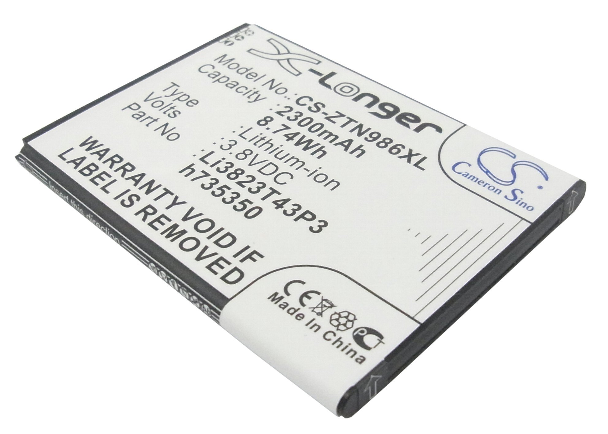 ZTE Li3823T43P3h735350 mobile phone battery 2300mAh