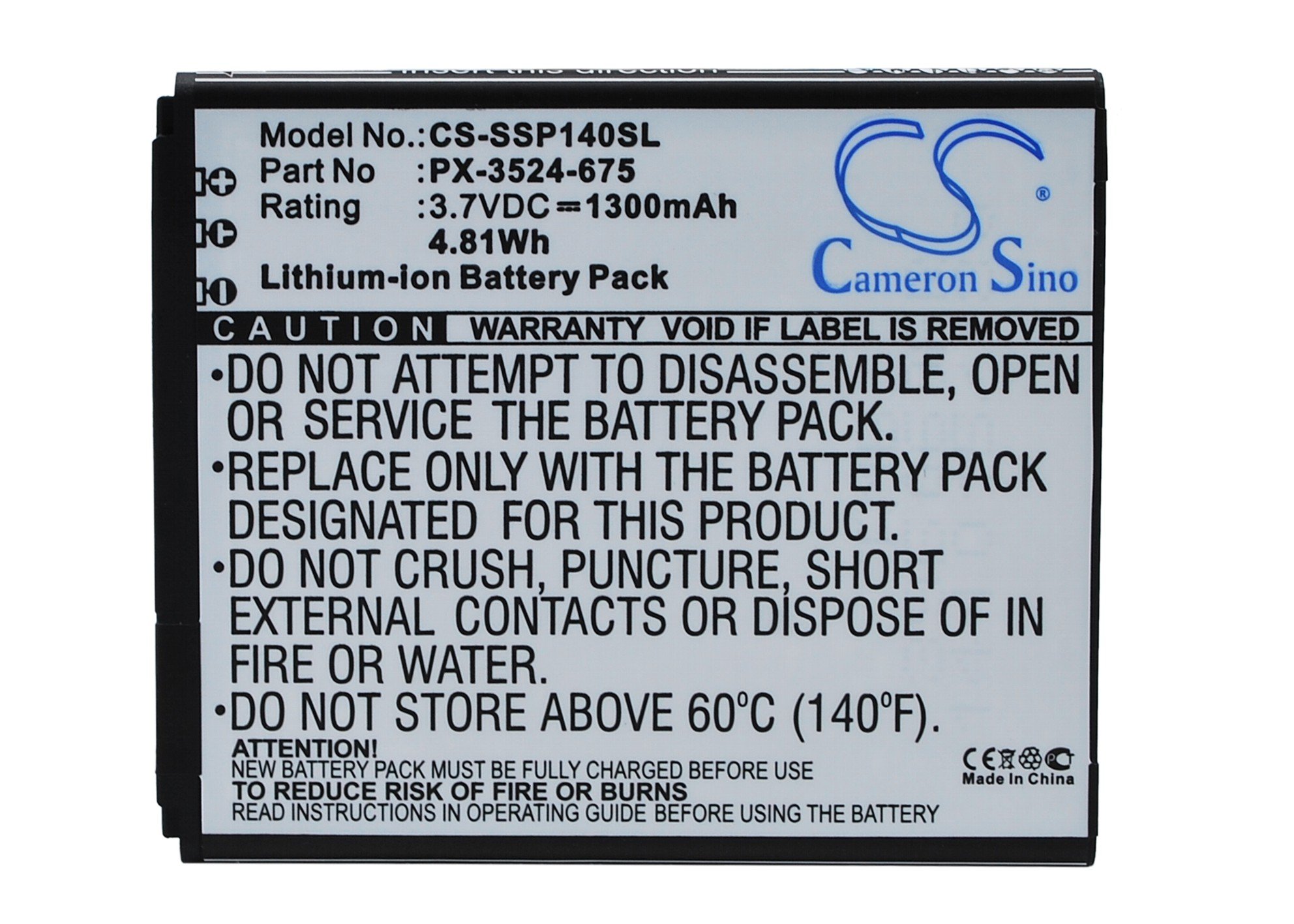 Simvalley PX-3524, PX-3524-675 mobile phone battery 1300mAh