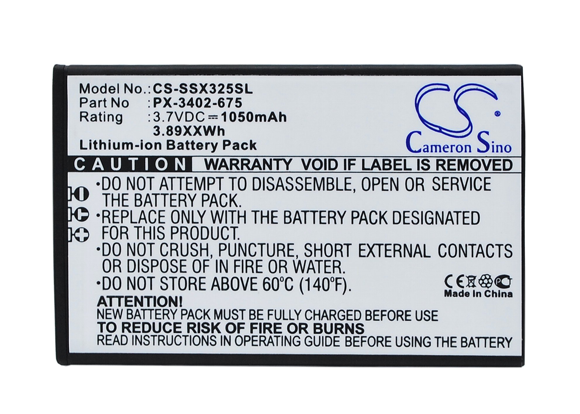 Simvalley PX-3402, PX-3402-675, PX-3402-912 akumulatoru 1050mAh
