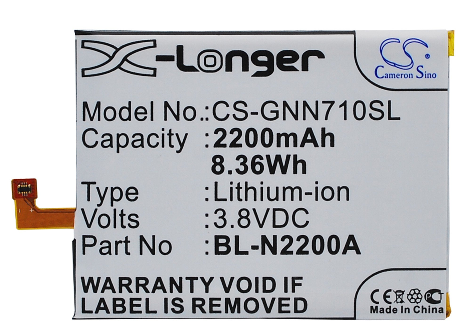 GIONEE BL-N2200A mobile phone battery 2200mAh
