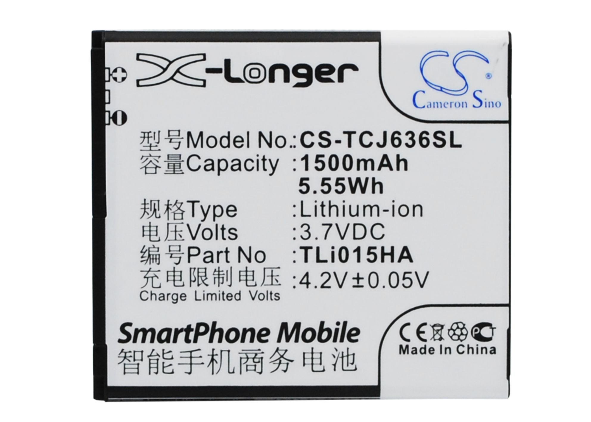 TCL J636D mobile phone battery 1500mAh